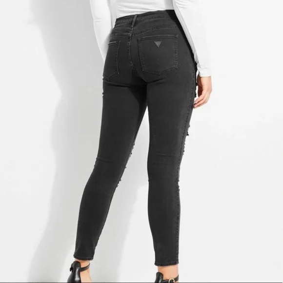Guess Women’s Embellished Sexy Curve Skinny Jeans - Picture 2 of 8